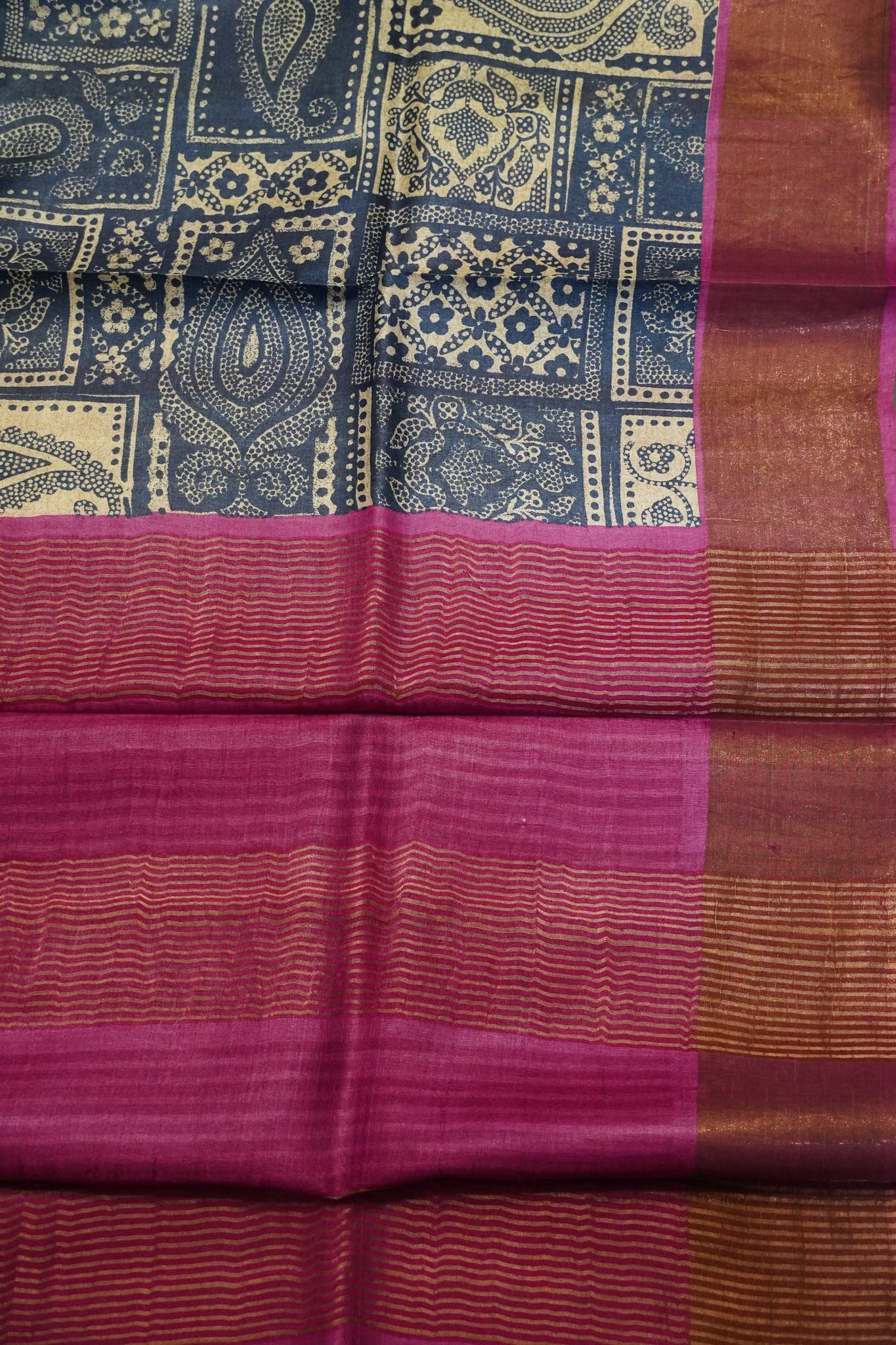 Pure Tussar Silk - Blue
