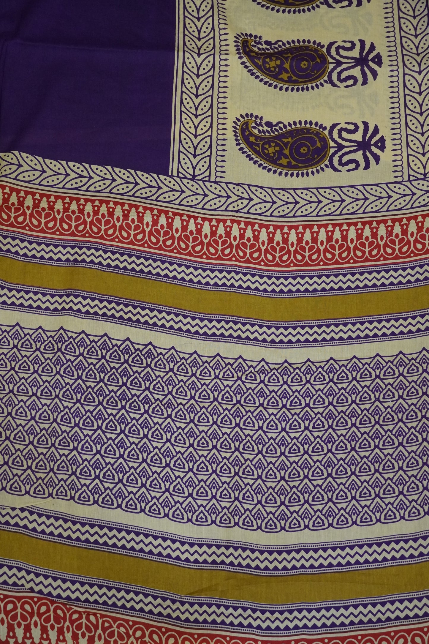 Mul Mul Cotton Saree - Purple