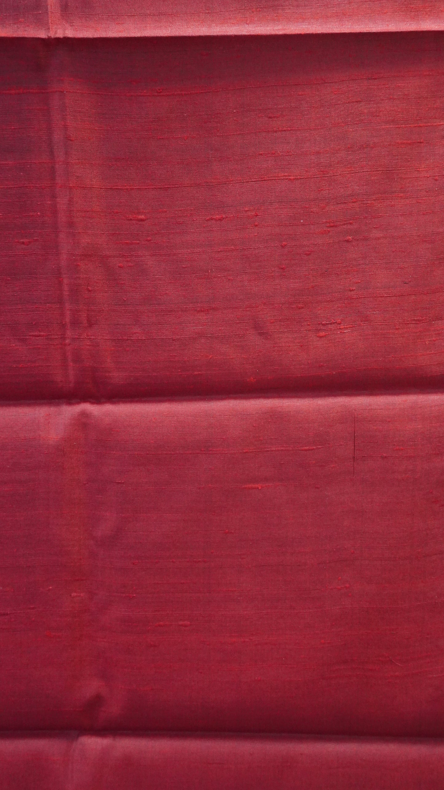 Pure Dupion Silk Saree - Checks Border - Dark Orange.