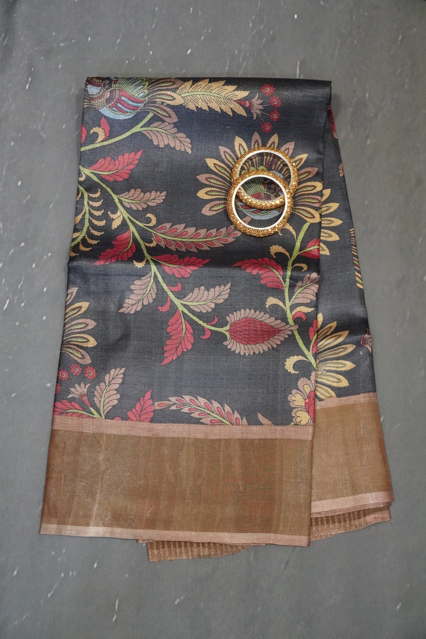 Pure Tussar Silk - Black