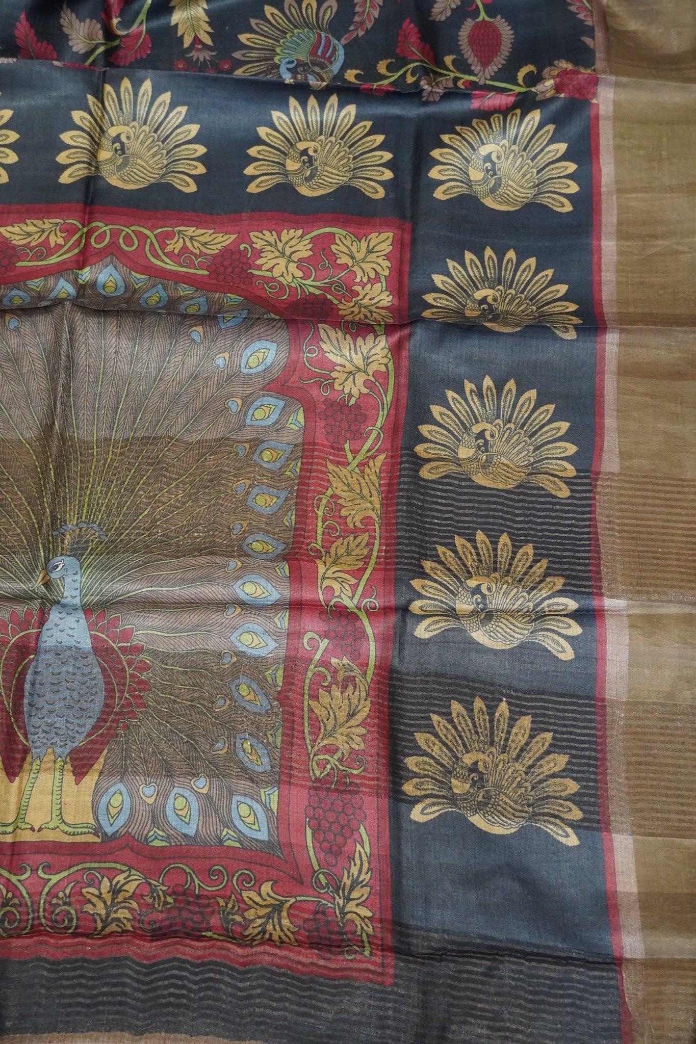 Pure Tussar Silk - Black