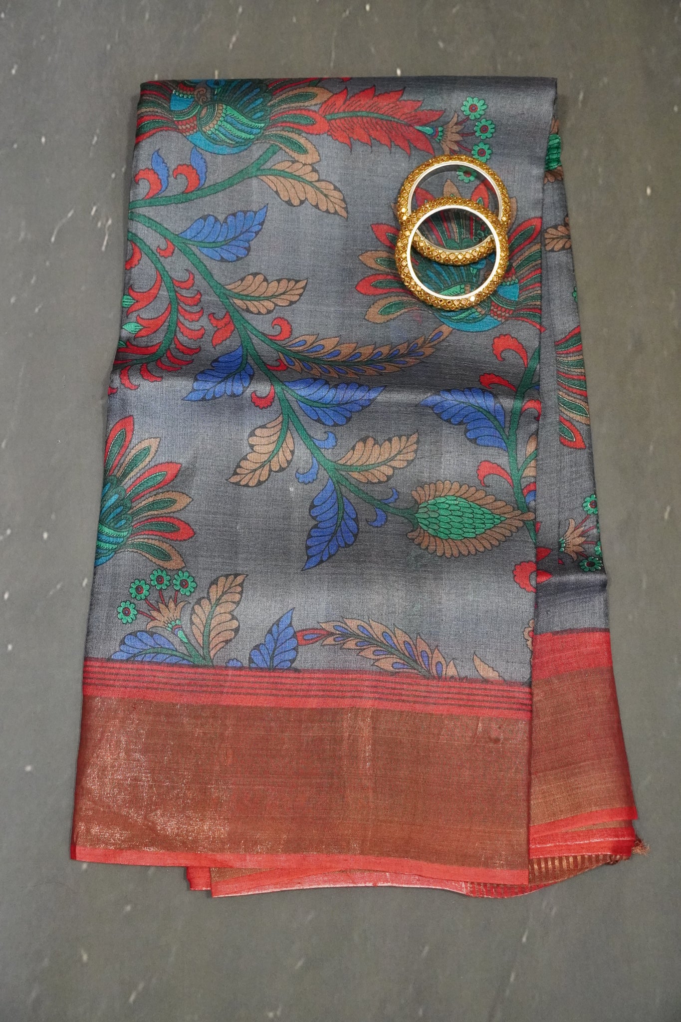 Pure Tussar Silk - Greyish Blue
