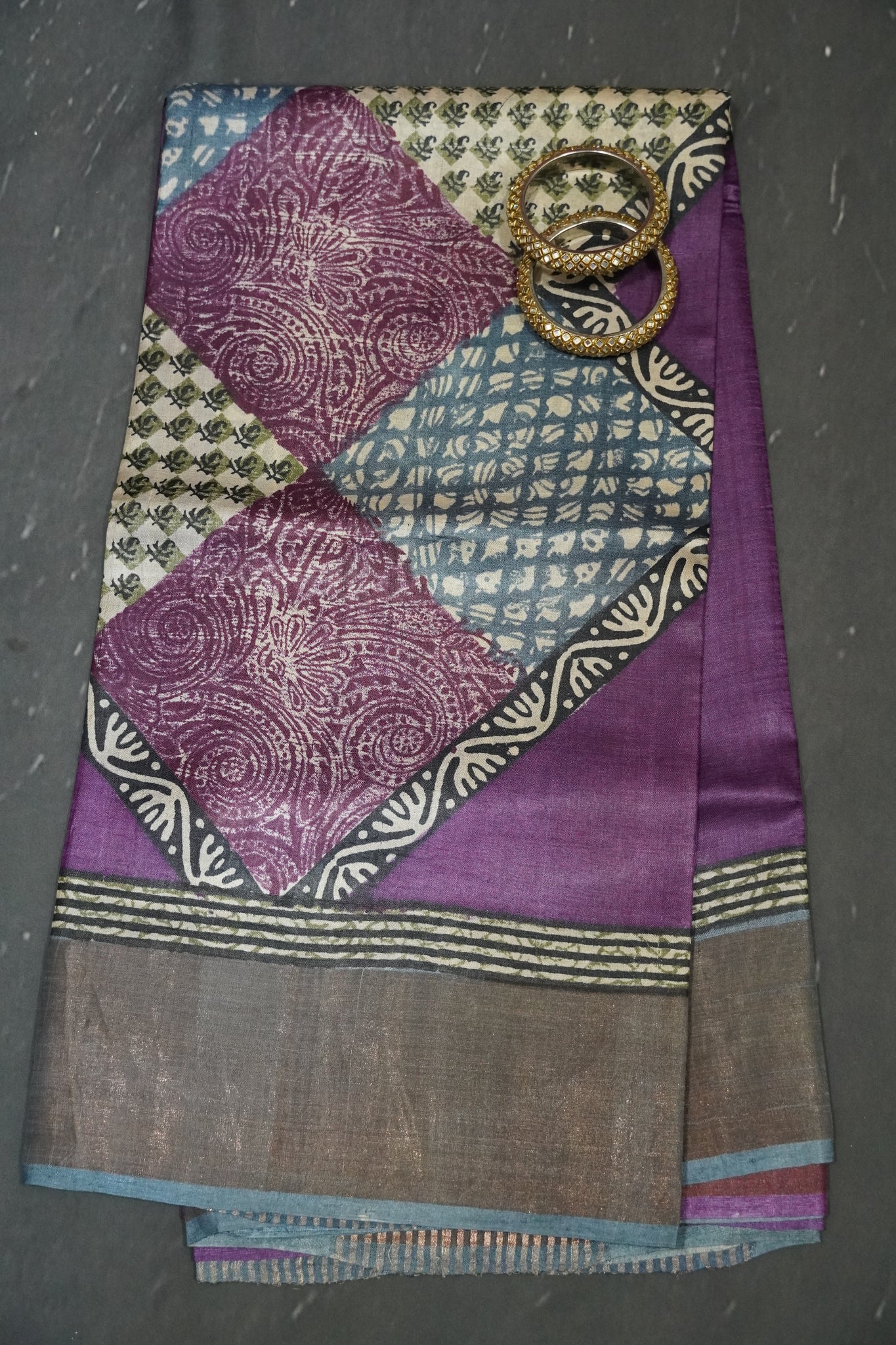 Pure Tussar Silk - Purple
