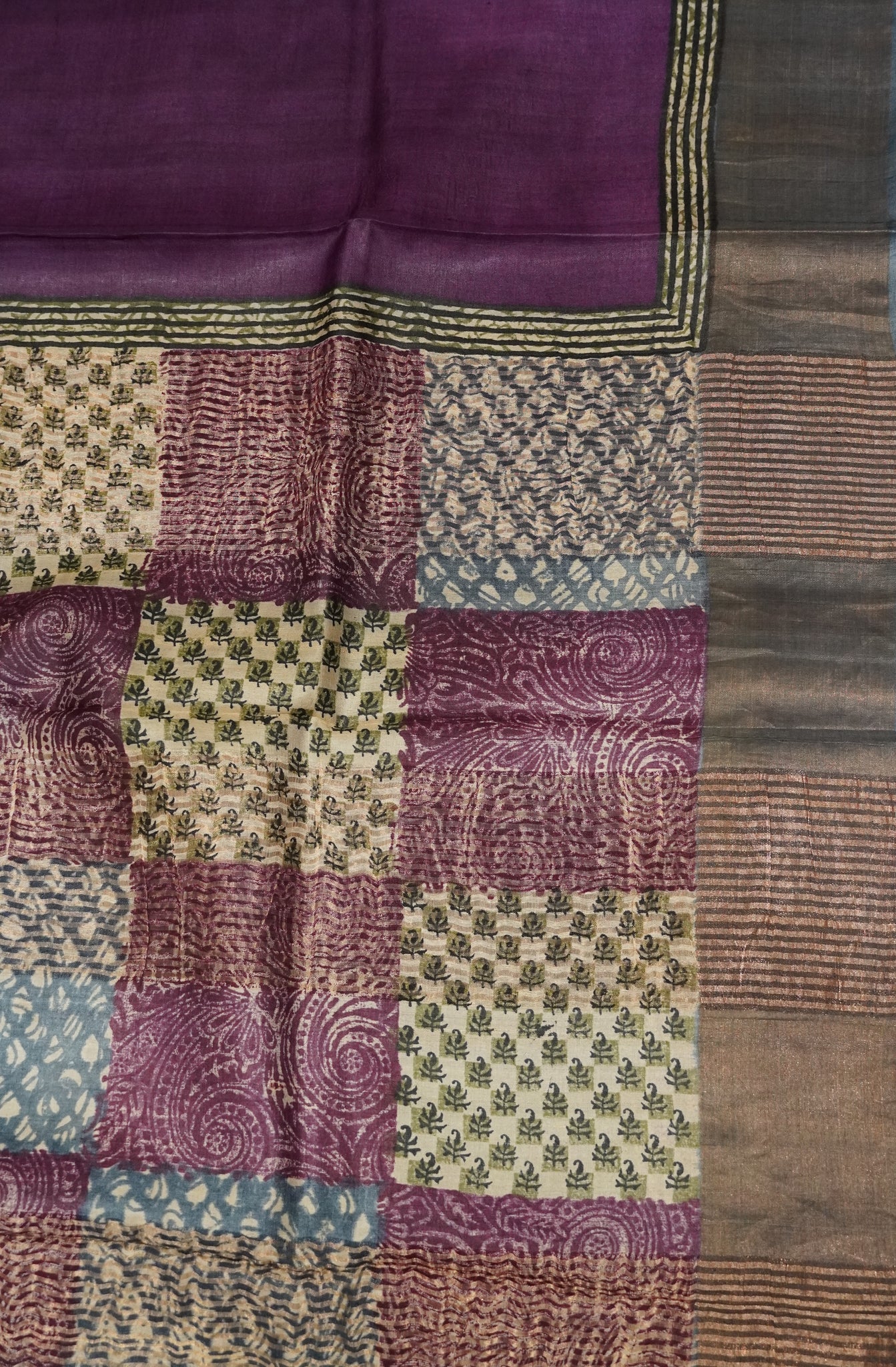 Pure Tussar Silk - Purple