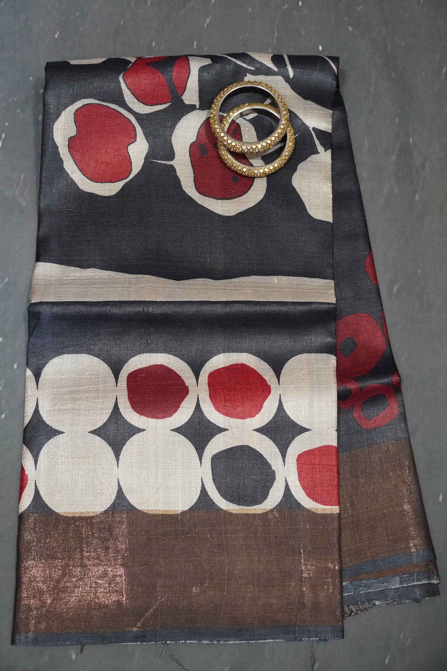 Pure Tussar Silk - Black