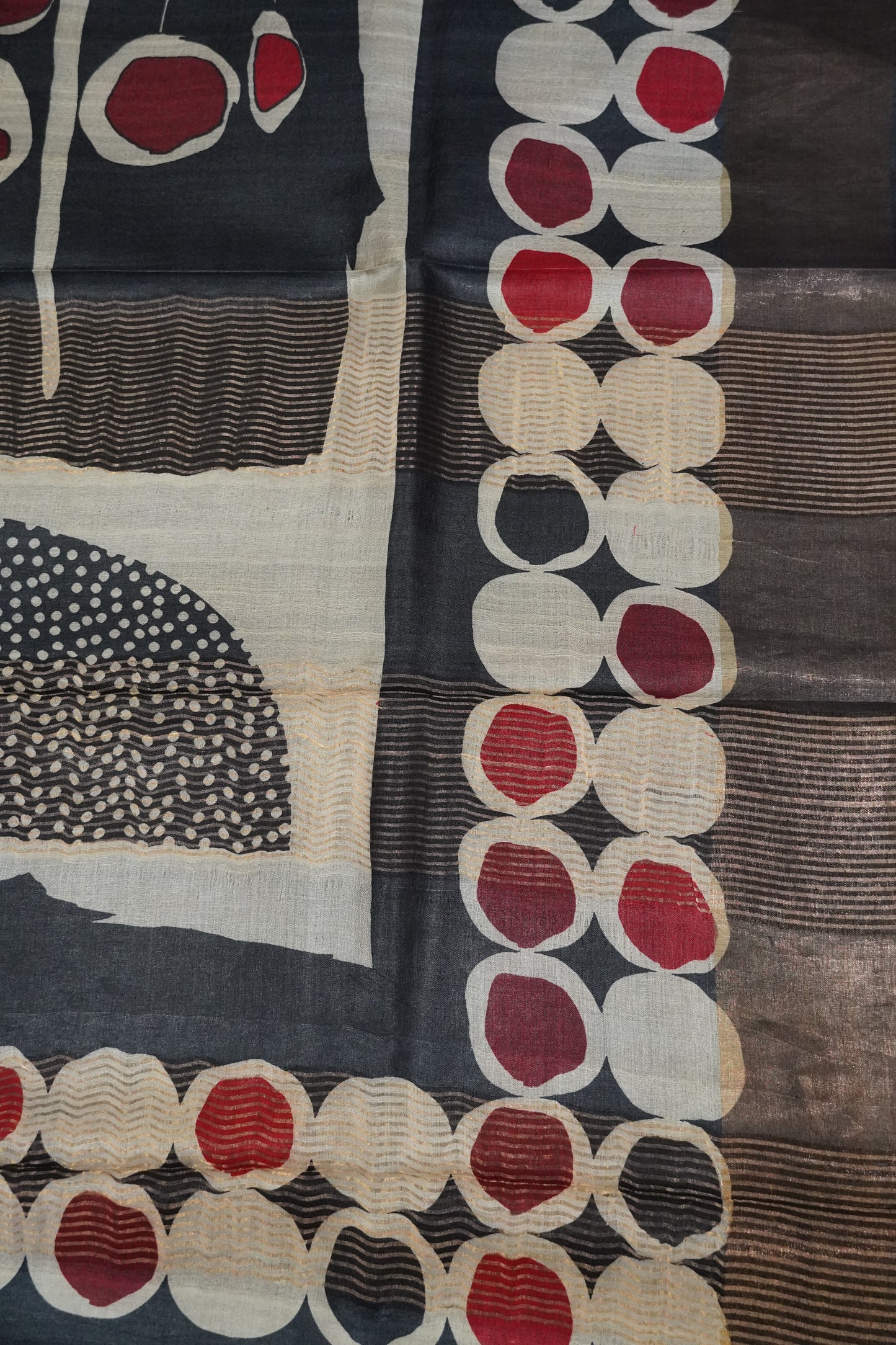 Pure Tussar Silk - Black