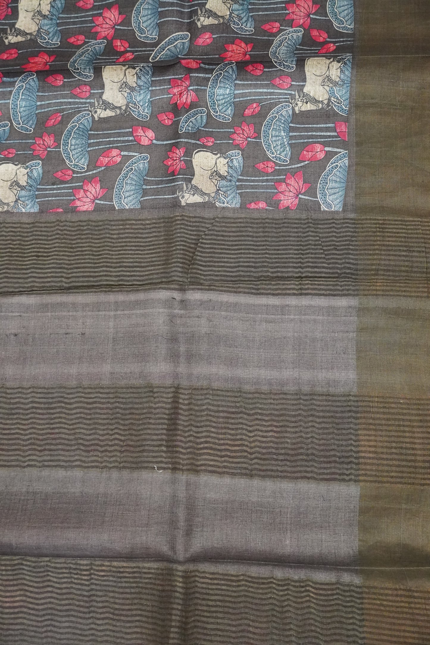 Pure Tussar Silk - Elephant Grey