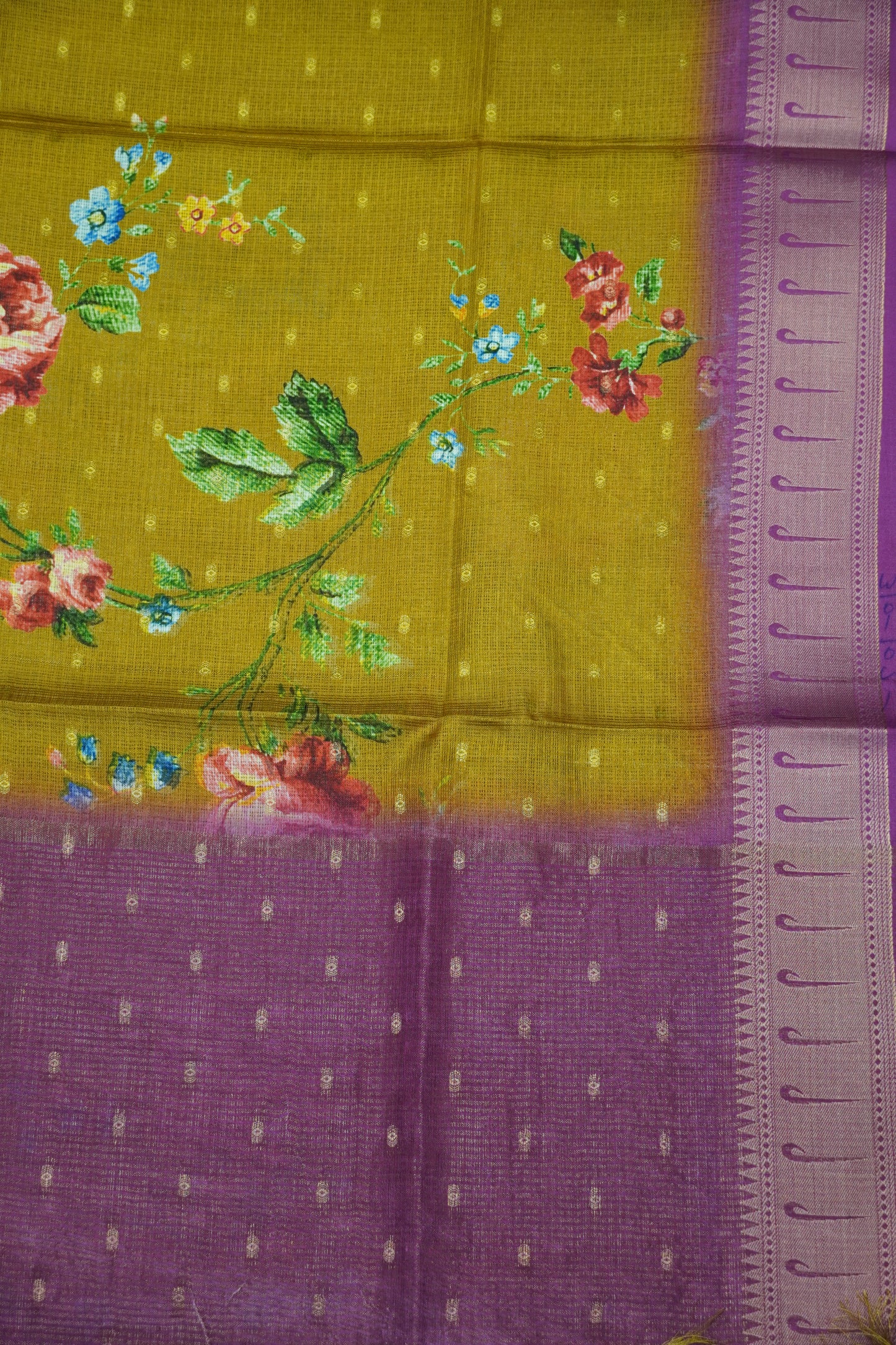 Art Silk Kota Saree - Mehndi Green