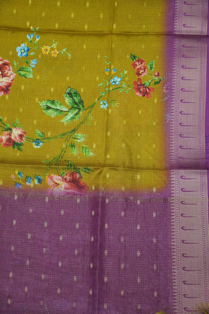 Art Silk Kota Saree - Mehndi Green