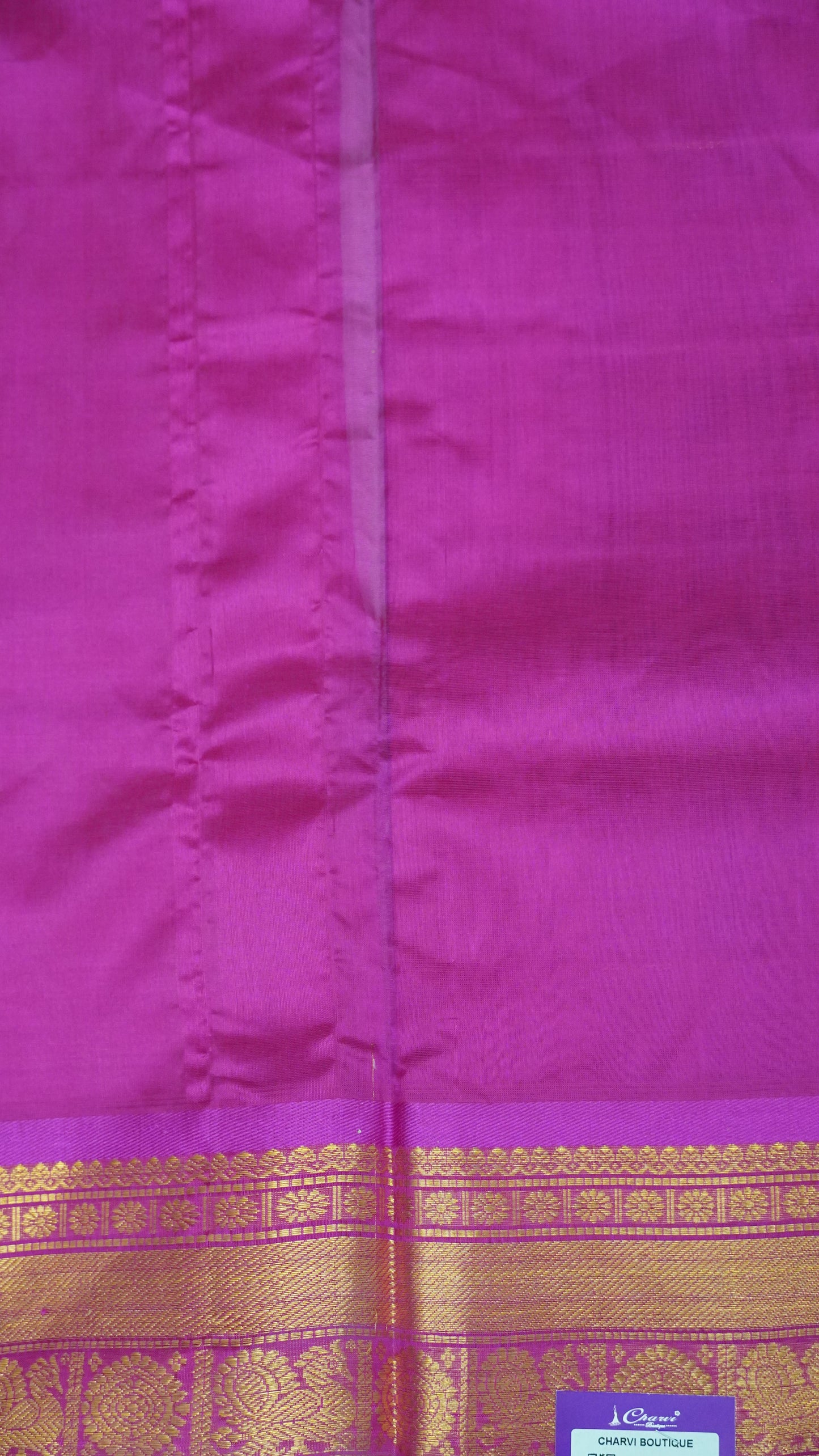 Pure Silk Cotton Saree-Purple Checks with Mayil Chakram Motifs