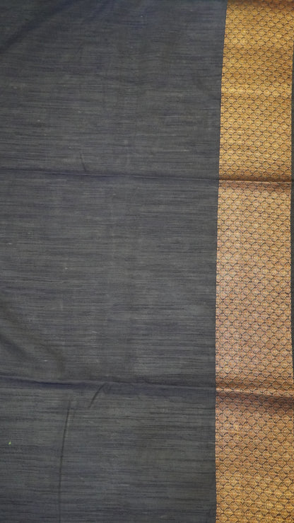 Bamboo Silk Saree-Purple Green Tree Zari embryoid Work