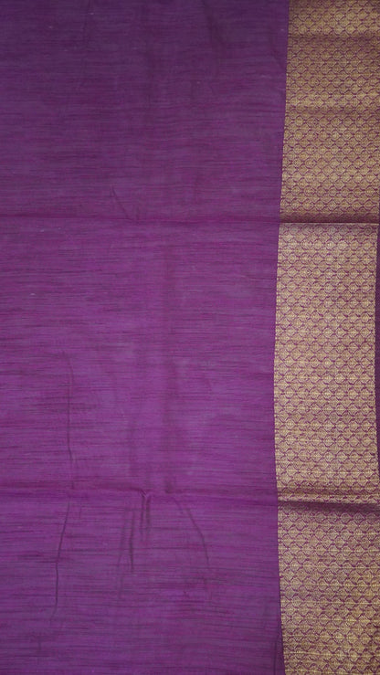 Bamboo Silk Saree-Ramar Blue Tree Zari embryoid Work