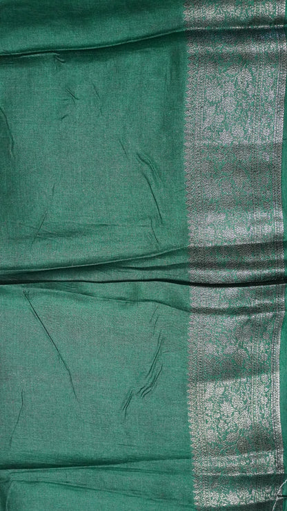 Pure Tussar Saree - Floral Zari-Dark Purple