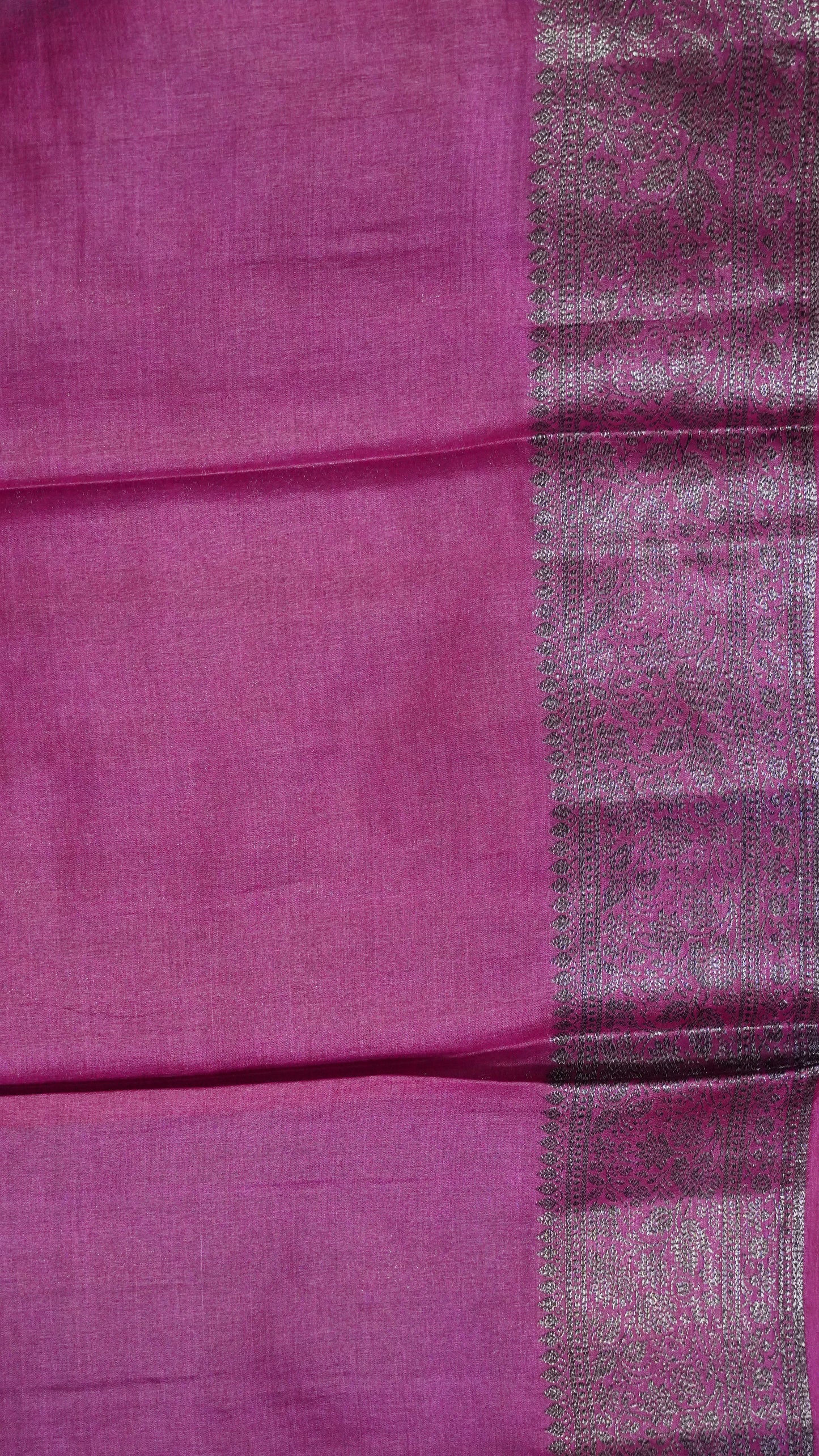 Pure Tussar Saree - Floral Zari-Peacock Blue