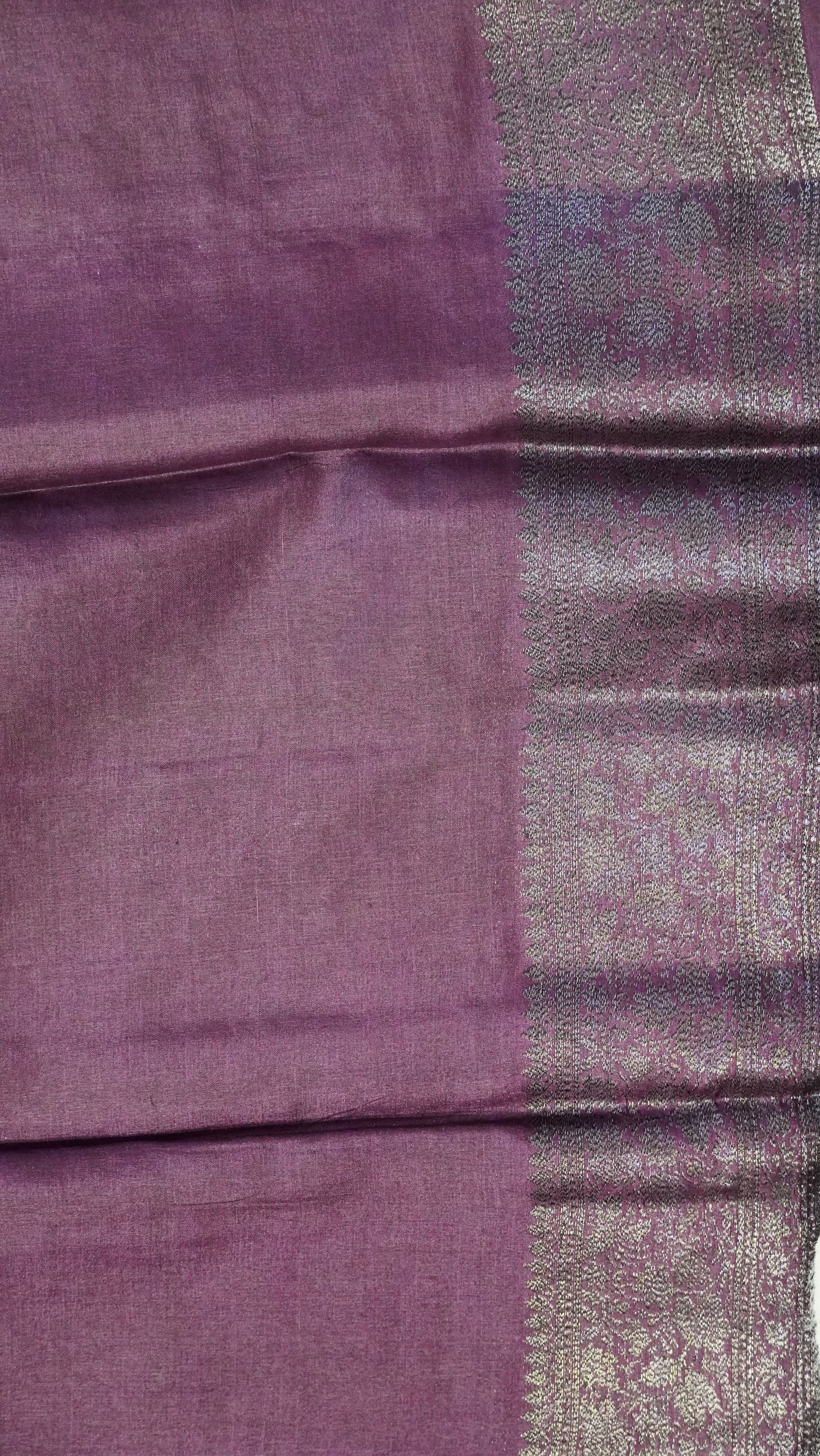 Pure Tussar Saree - Floral Zari-Green