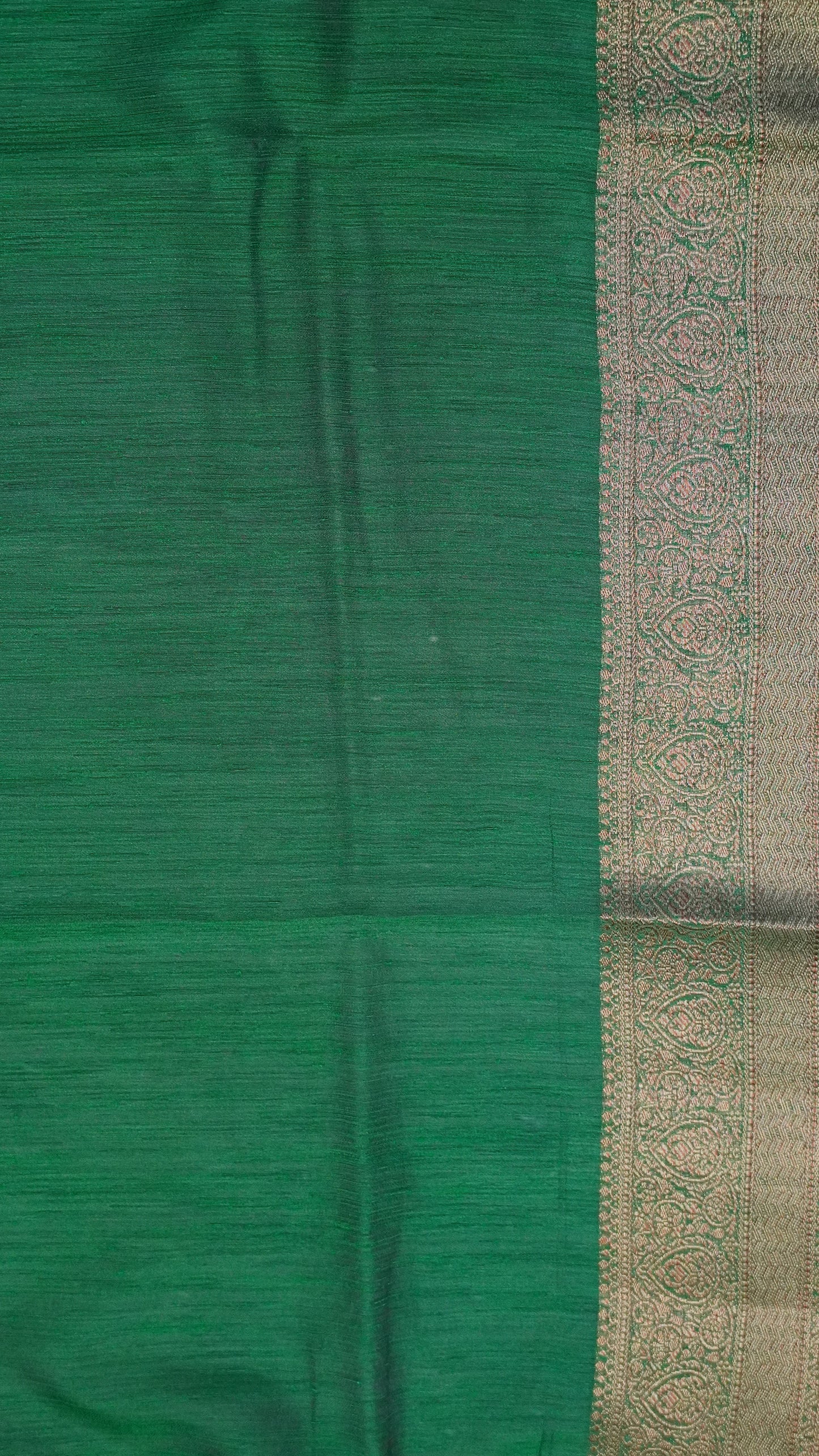 Bamboo Silk Saree-Orange With Green