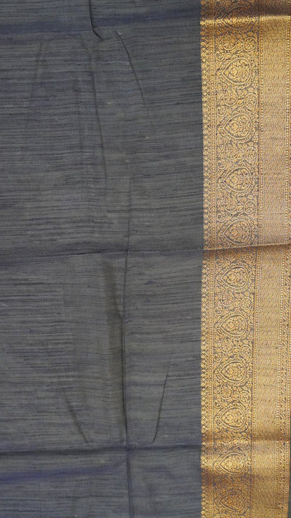 Bamboo Silk Saree-Ramar Blue With Blue