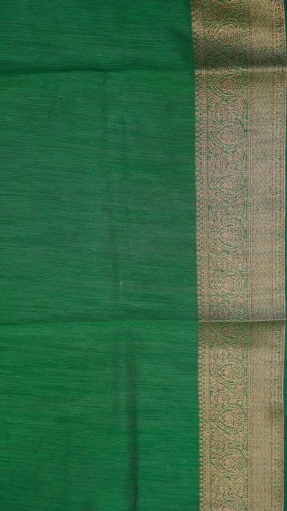 Bamboo Silk Saree-Red With Green
