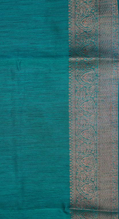 Bamboo Silk Saree-Purple With Peacock Green