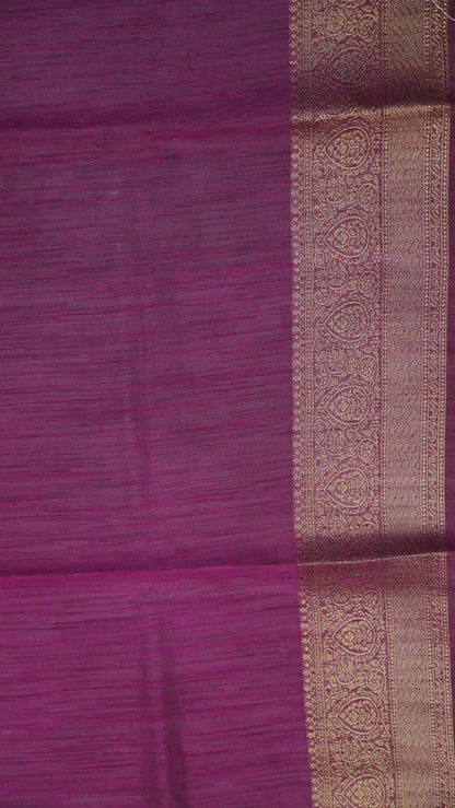 Bamboo Silk Saree-Sage Green With Wine