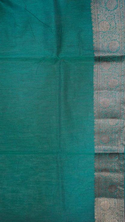 Bamboo Silk Saree-Purple Frame Flower Embryoid