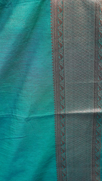 Bamboo Silk Saree-Dark Purple Zari Embroidery