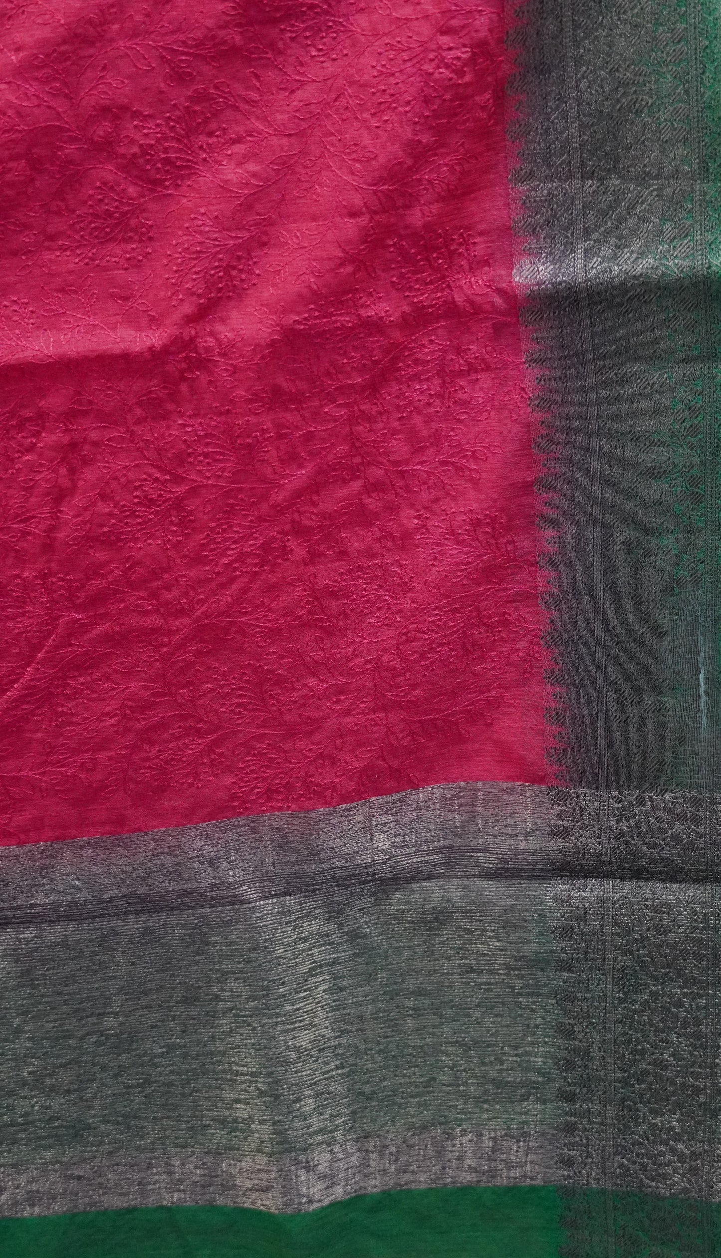 Bamboo Silk Saree-Maroon Gypso Thread Work
