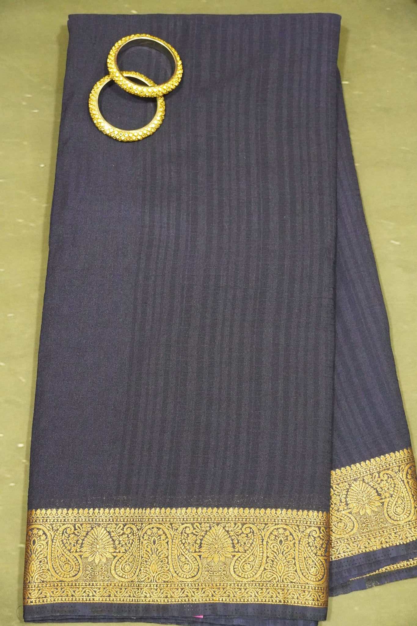 Banarasi Georgette Saree - Navy Blue