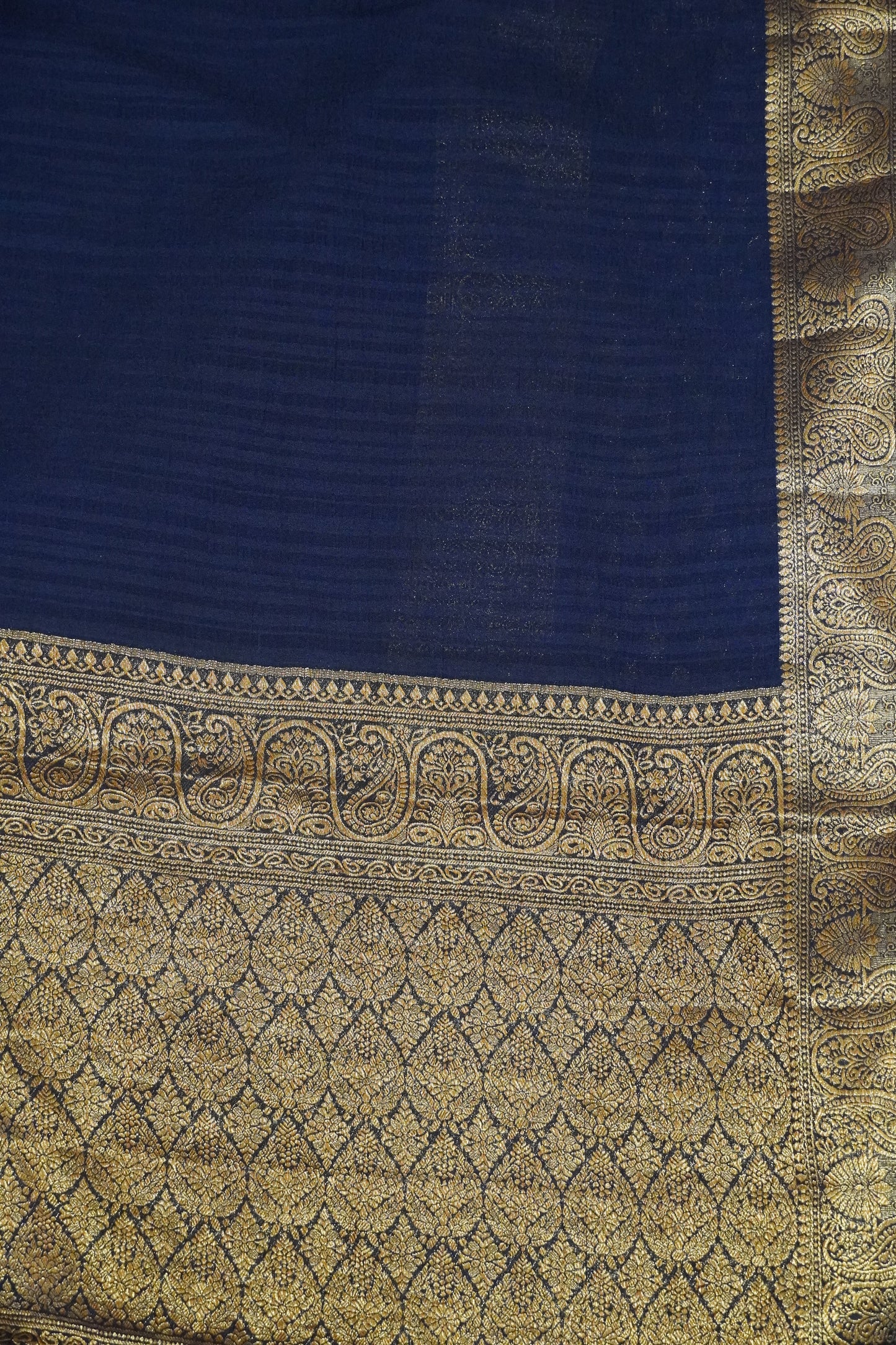 Banarasi Georgette Saree - Navy Blue