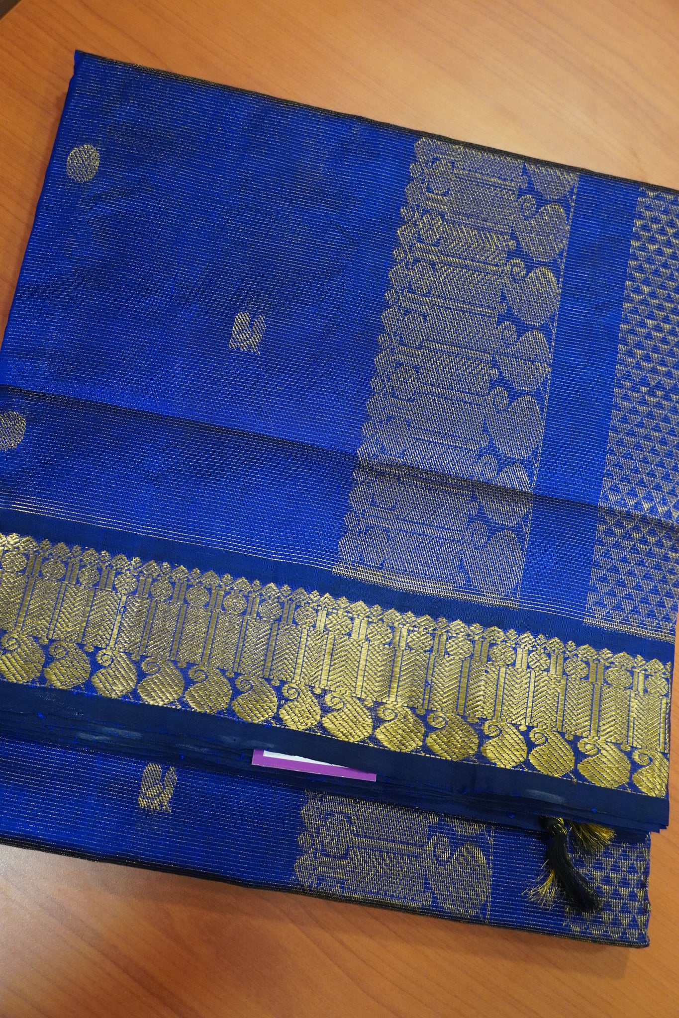 Pure Silk Cotton Saree- Vairaoosi Royal-Blue