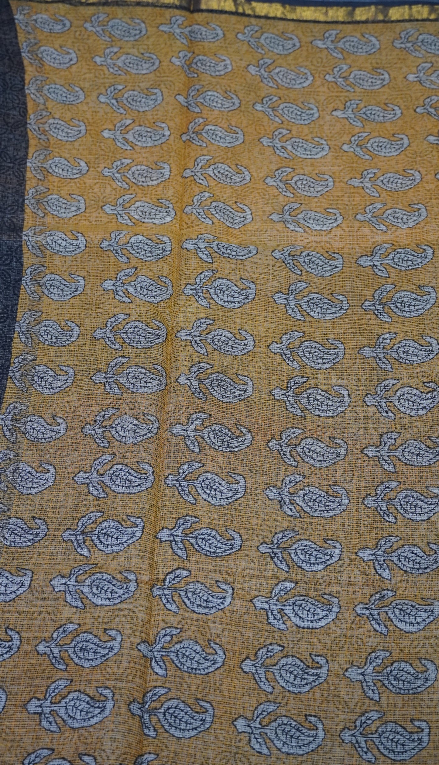 Kota Doria Cotton Saree Black