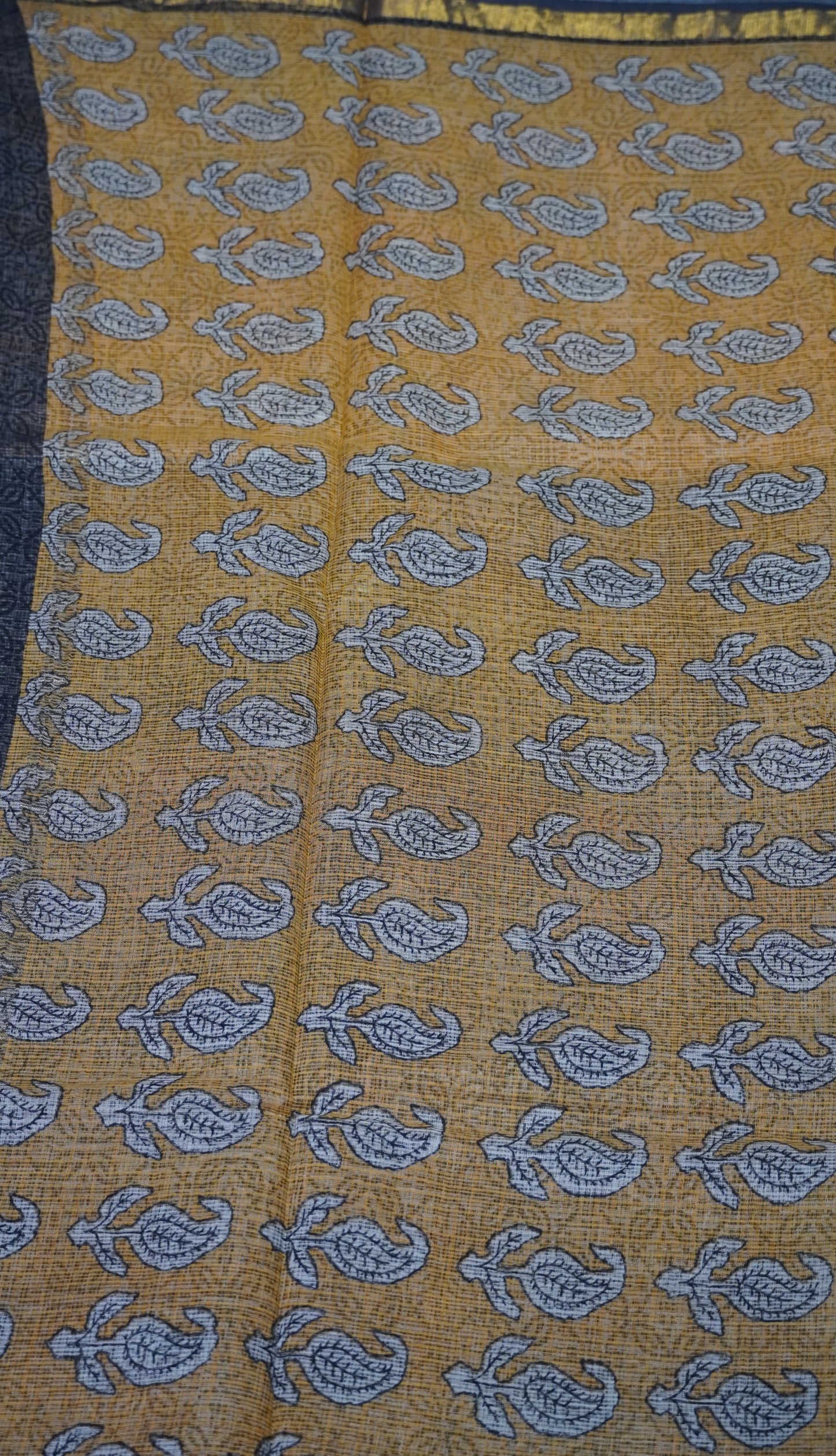 Kota Doria Cotton Saree Black