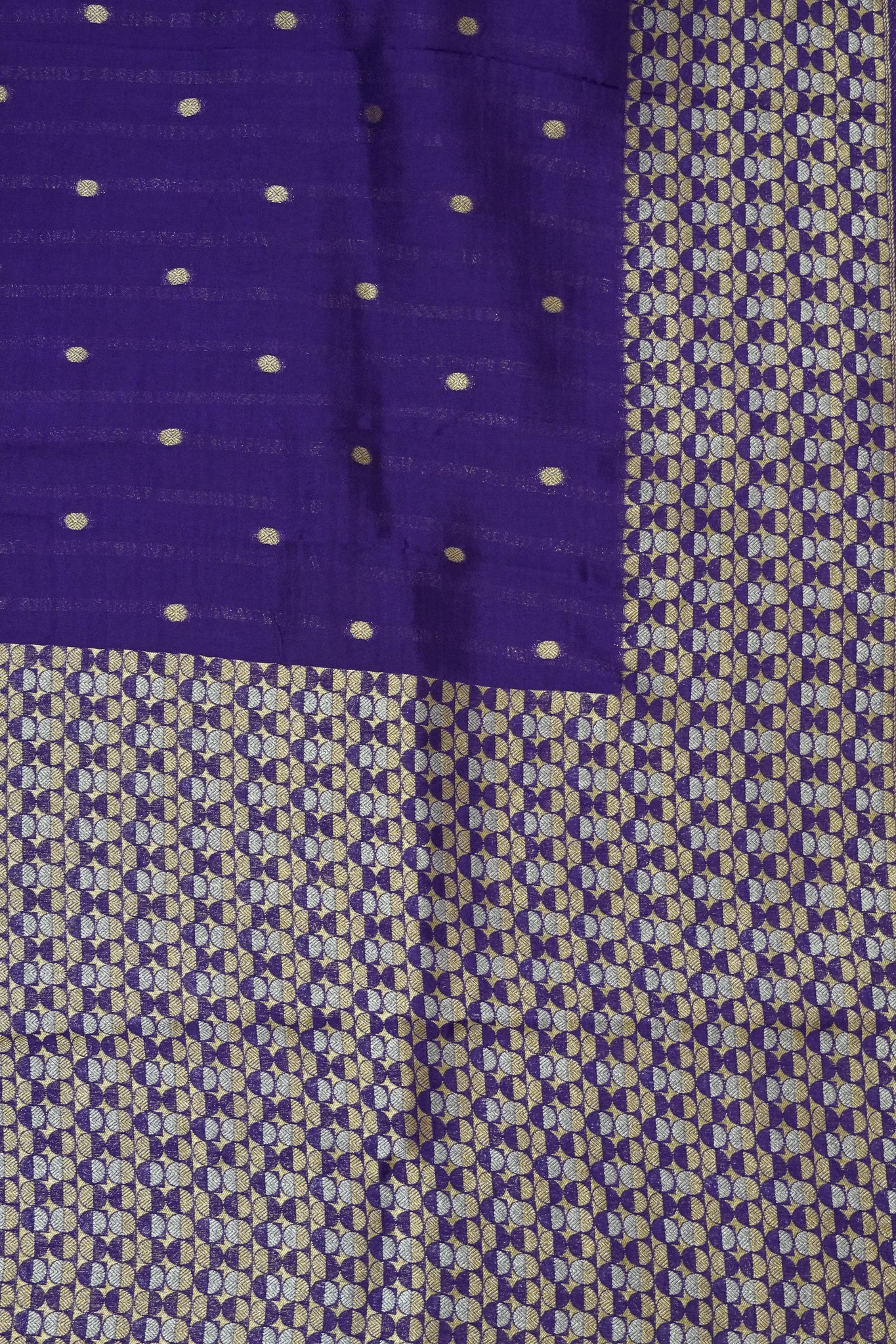 Banarasi Satin Saree - Zari Dots Voilet