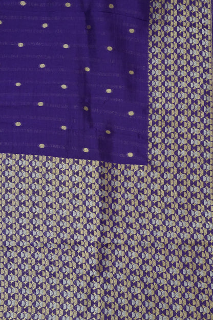 Banarasi Satin Saree - Zari Dots Voilet