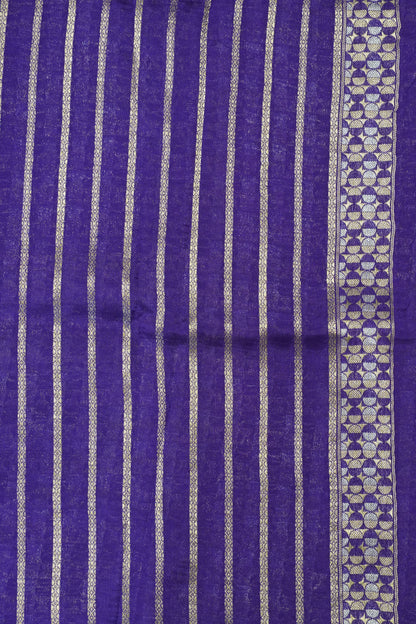 Banarasi Satin Saree - Zari Dots Voilet