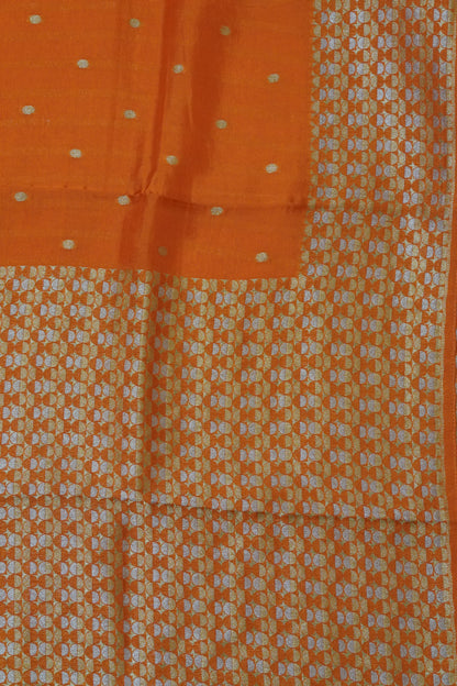 Banarasi Satin Saree - Zari Dots Orange