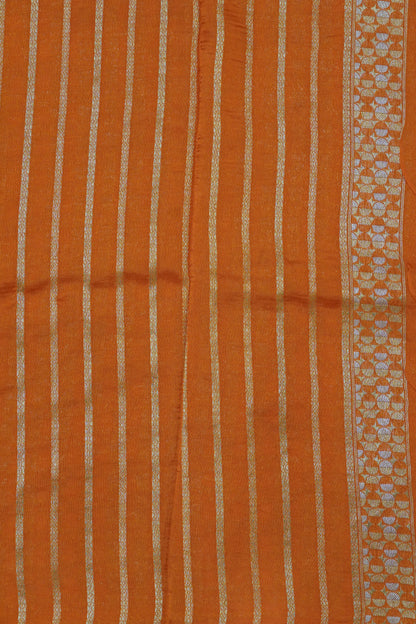 Banarasi Satin Saree - Zari Dots Orange