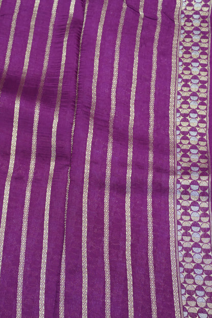 Banarasi Satin Saree - Zari Dots Wine