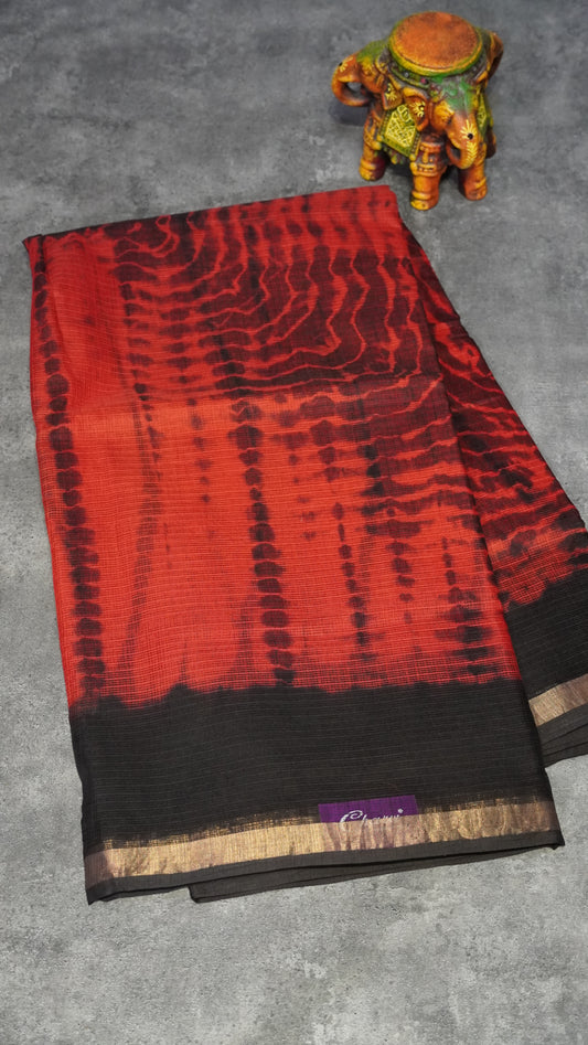 Kota Doria Cotton Saree Red