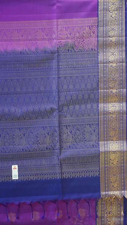 Pure Soft Silk Saree Purple to Violet Long Border