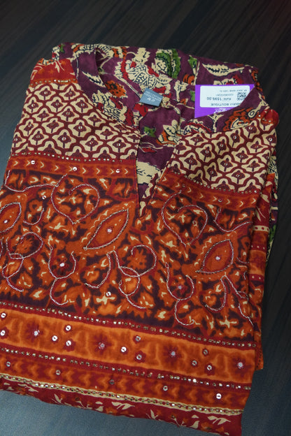 Kurti Top-Kalmkari