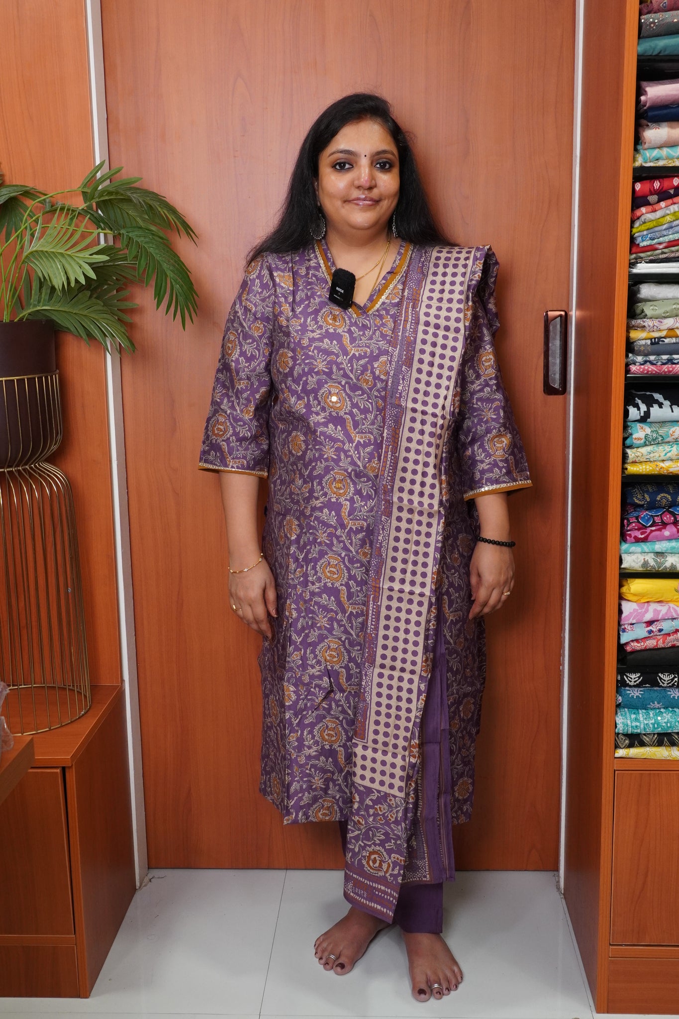 3pcs Salwar Set-Collard V neck