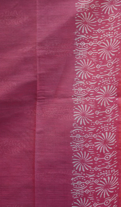 Bhagalpur Tussar Saree-Grey Manga Pattern
