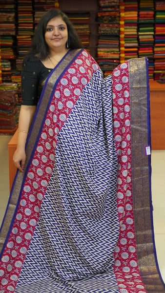 Jute Shiffon Saree Violet to Pink