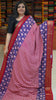 Jute Shiffon Saree Pink to Violet thumbnail
