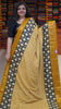 Jute Shiffon Saree Mustard to Black thumbnail