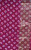 Jute Shiffon Saree Pink to Violet thumbnail