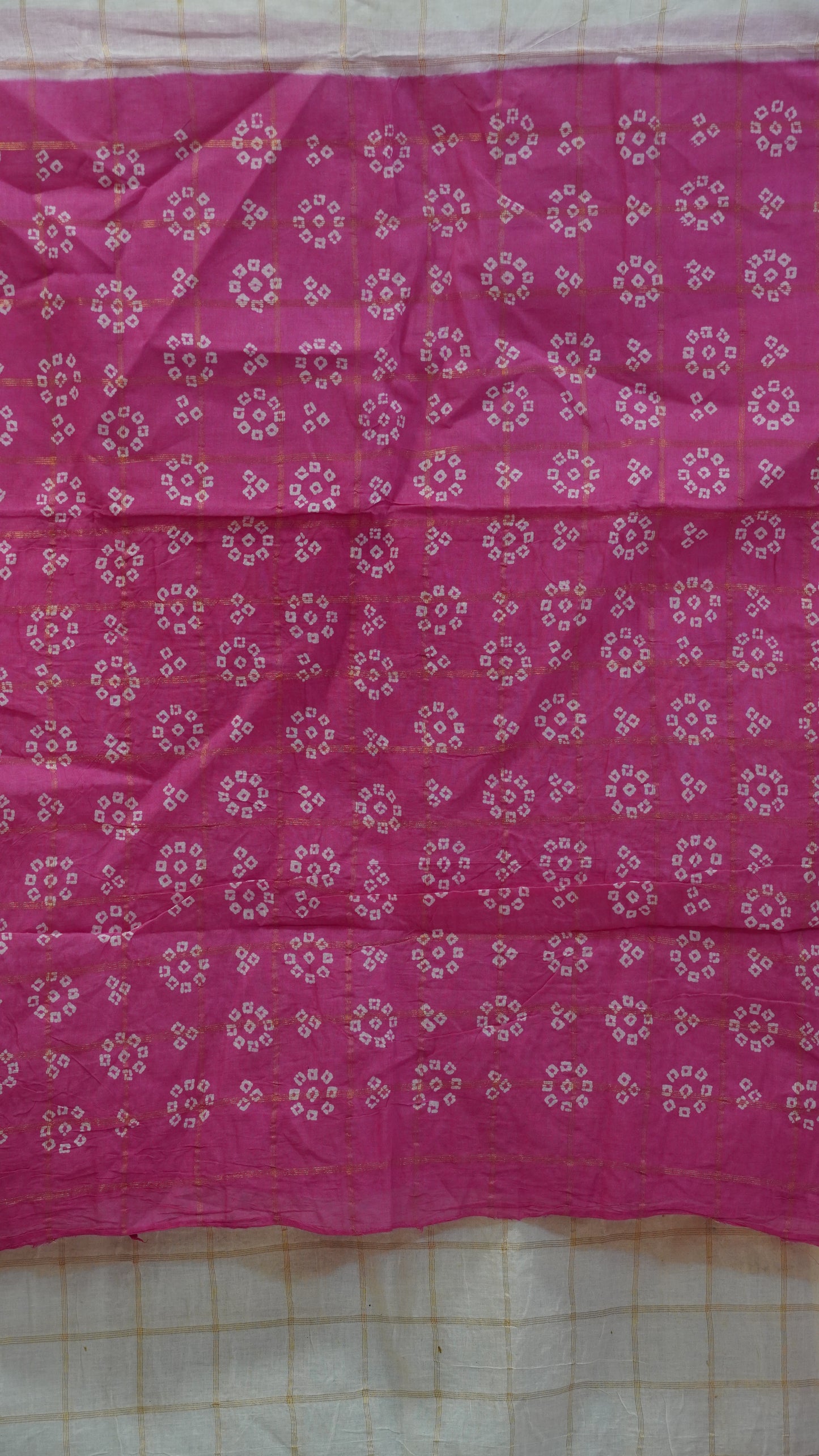 Sungudi Cotton Saree White to Pink