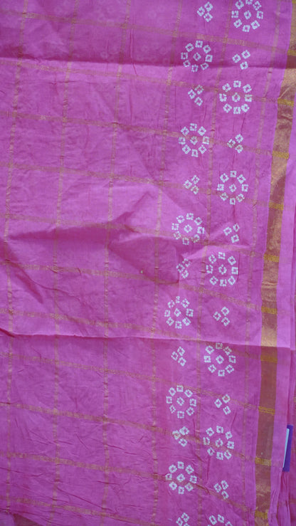 Sungudi Cotton Saree White to Pink