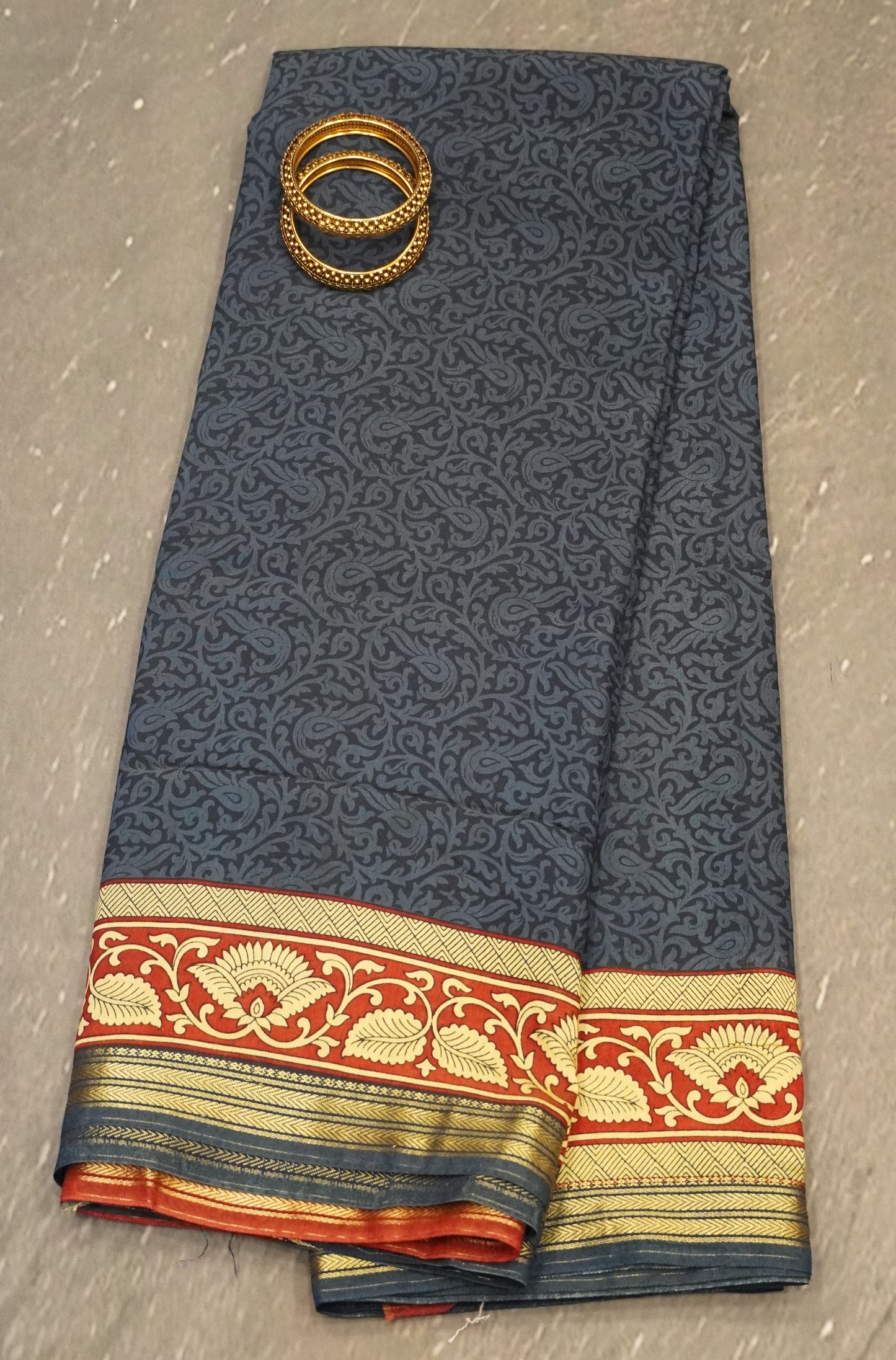 Viscose Saree-Blue Peacock Body